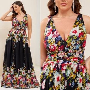 🆕️ Ever Pretty Plus Size Sleeveless V-Neck Chiffon Semi Bridesmaid Dress